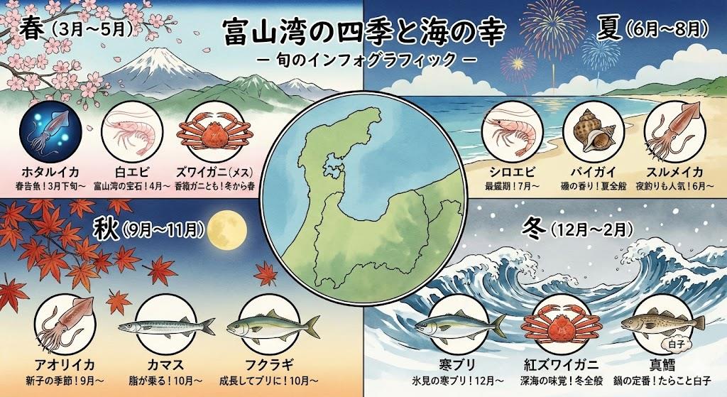 富山湾の海産物と旬